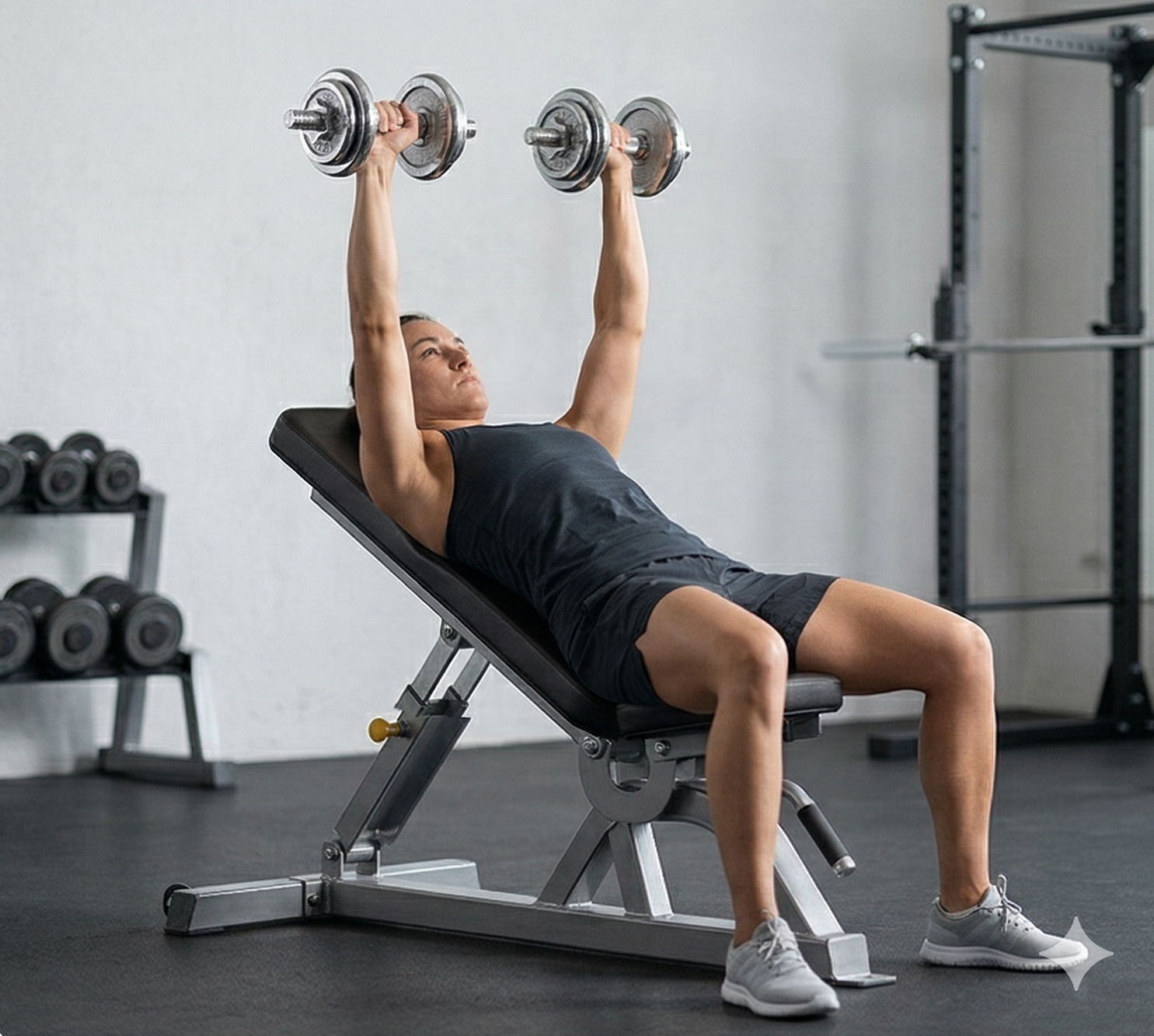 인클라인 덤벨 프레스 시작 자세