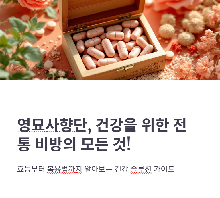 영묘사향단 효능 효과, 가격, 복용법, 주의사항 총정리!