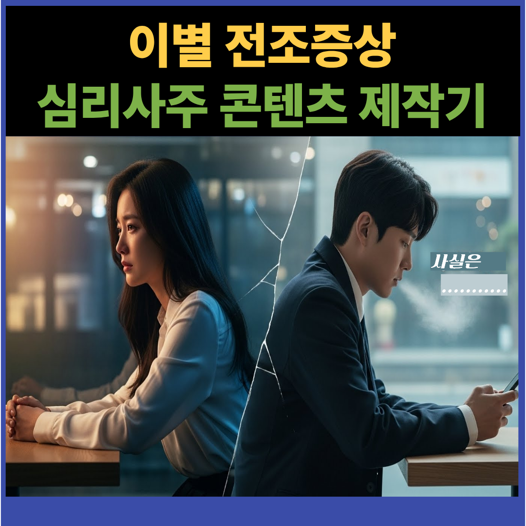 이별 전조증상(심리사주 콘텐츠 제작기)