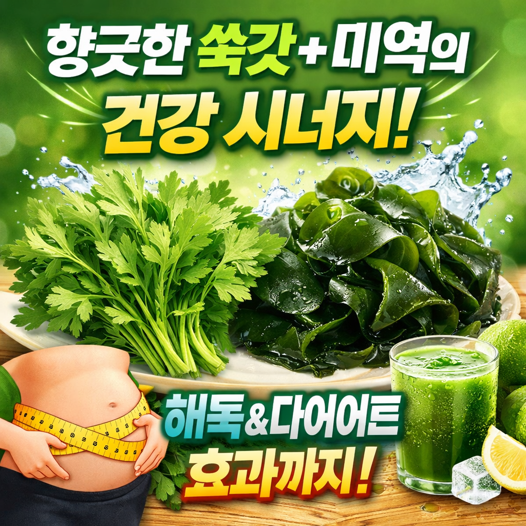 쑥갓 + 미역