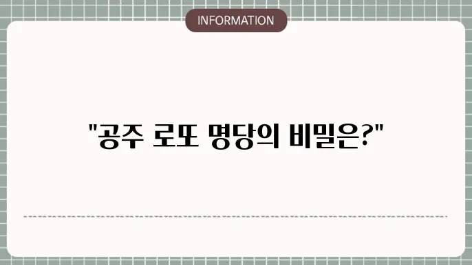 공주로또명당: 1등 배출한 곳