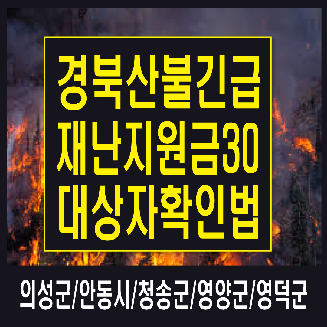 북산불 긴급재난지원금 대상자 확인법