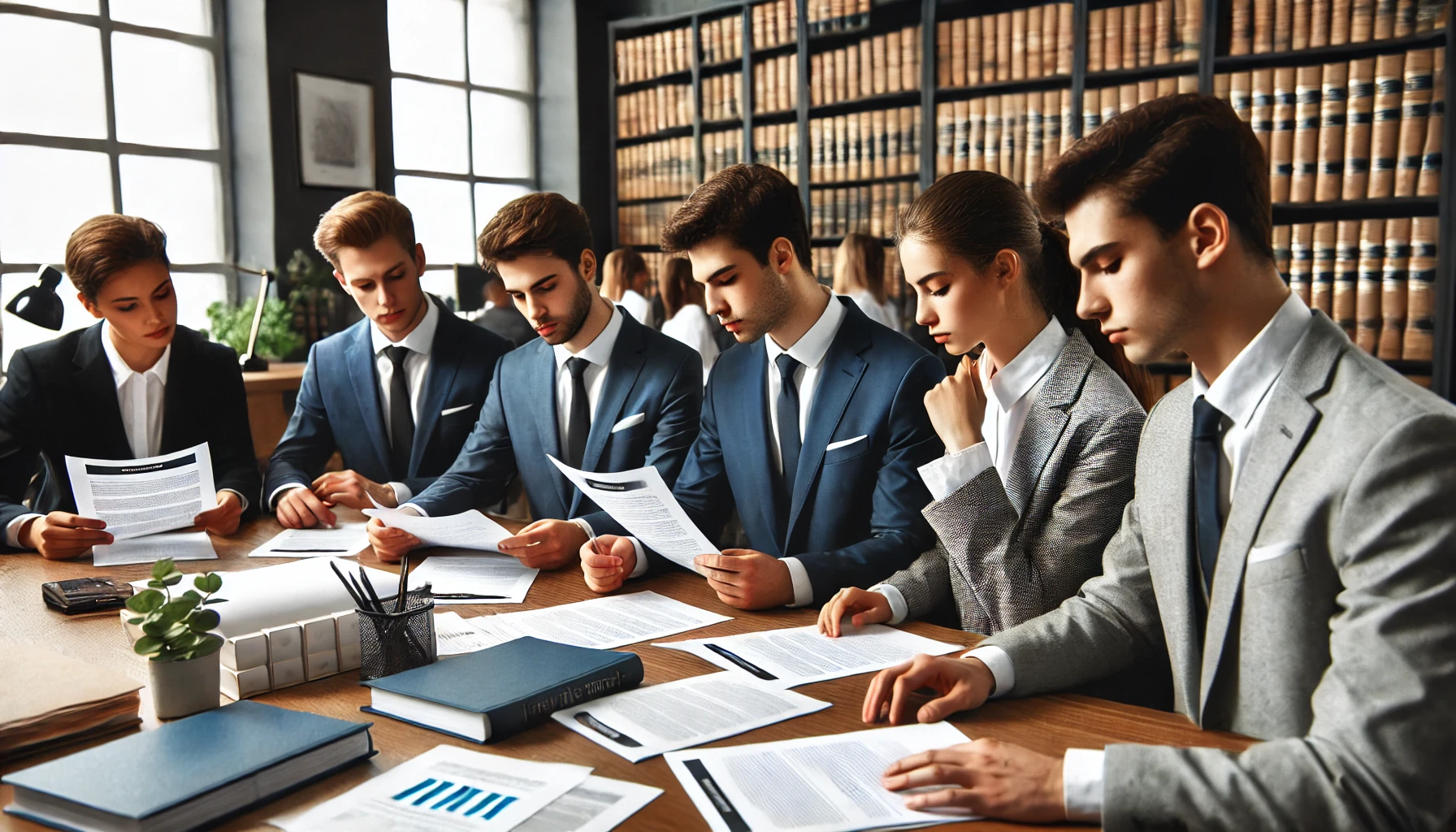 입학사정관들이 서류를 평가하는 모습을 담은 이미지