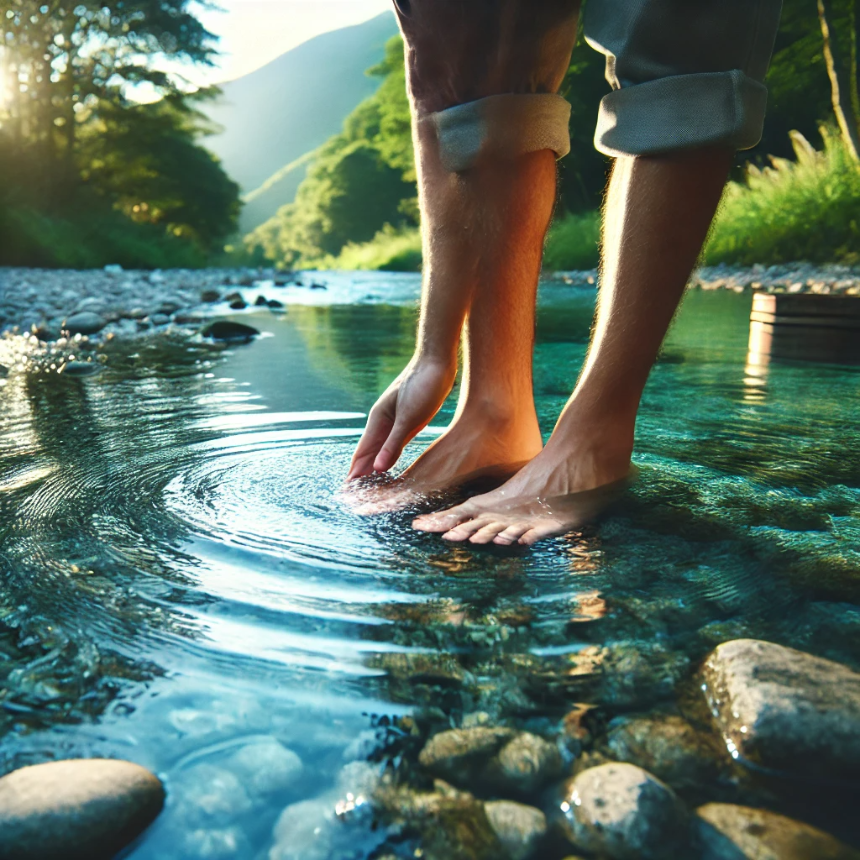 맑은 물에 발을 담그는 꿈