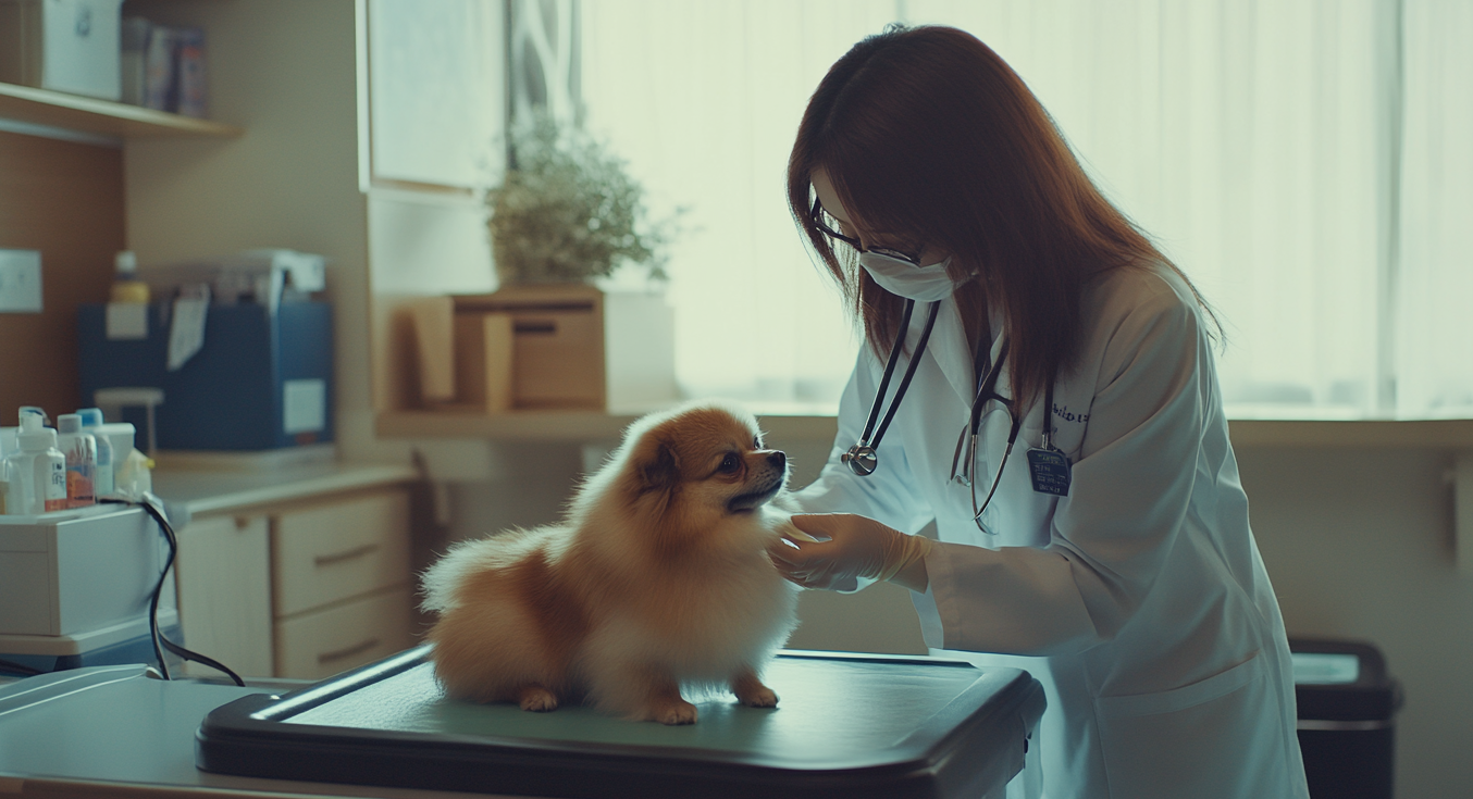 진료받는 강아지