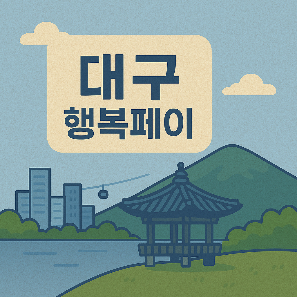 대구행복페이 문구와 대구시내이미지