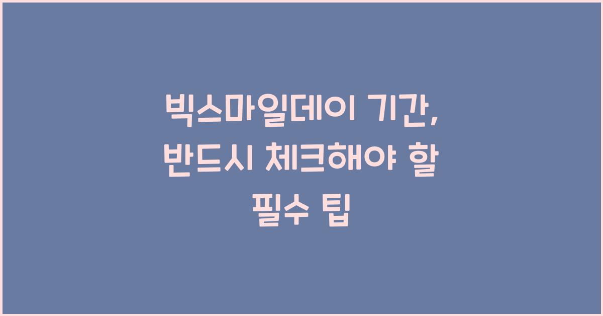 빅스마일데이 기간