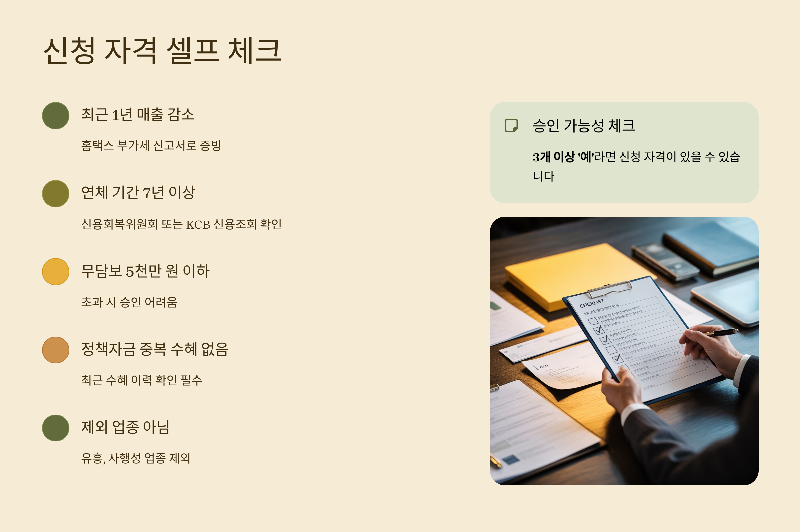 신청 자격 셀프 체크