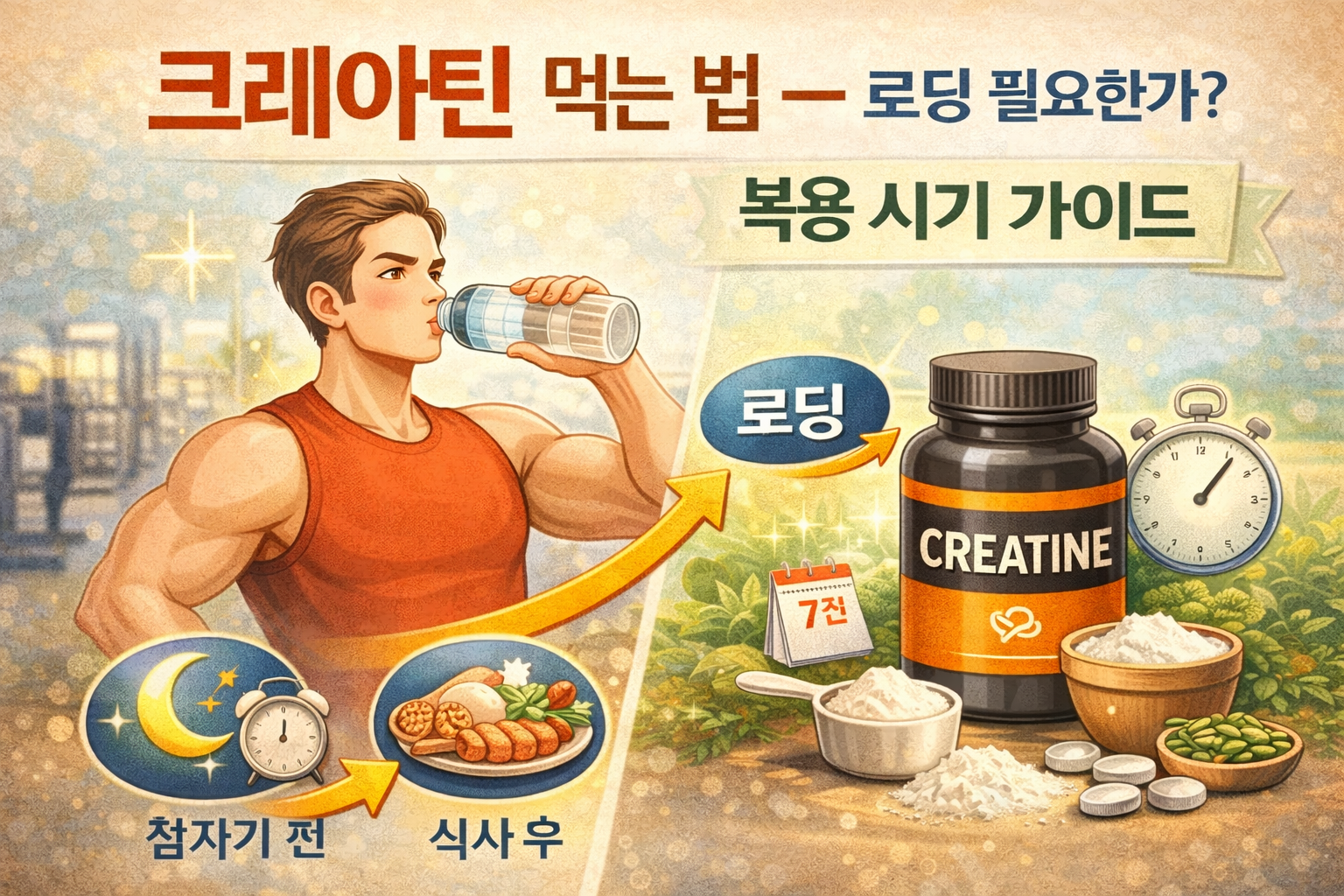 크레아틴 먹는 법 로딩 필요성 및 복용 시기 종류 비교 가이드