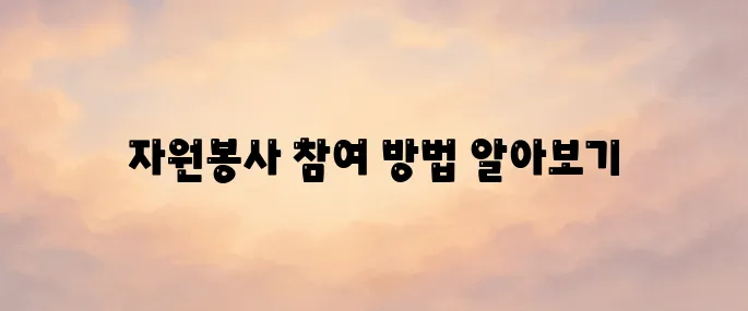 1365 자원봉사 포털 사이트 (https://www.1365.go.kr/)