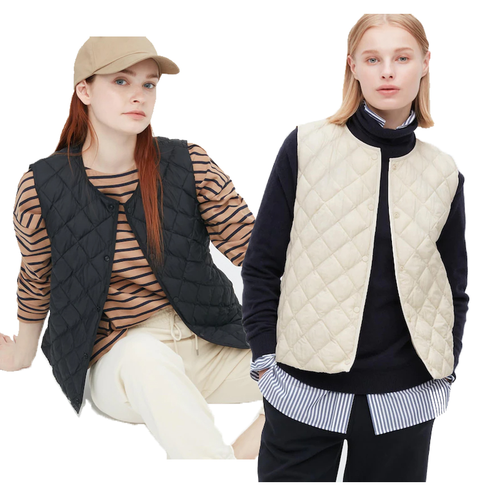 유니클로 윔 퀼팅 경량 패딩 이너 조끼 자켓