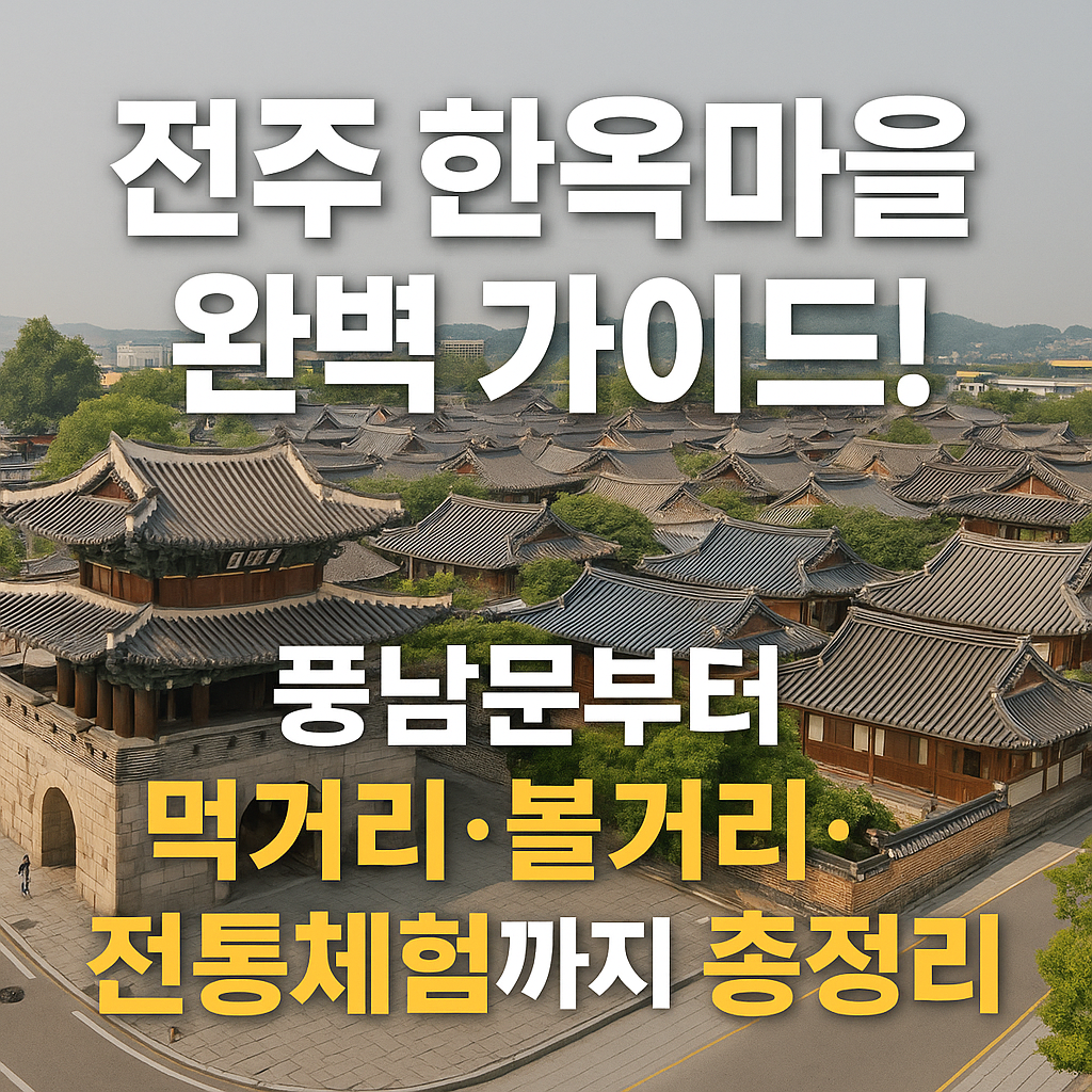 전주 한옥마을 완벽 가이드! 풍남문부터 먹거리·볼거리·전통체험까지 총정리