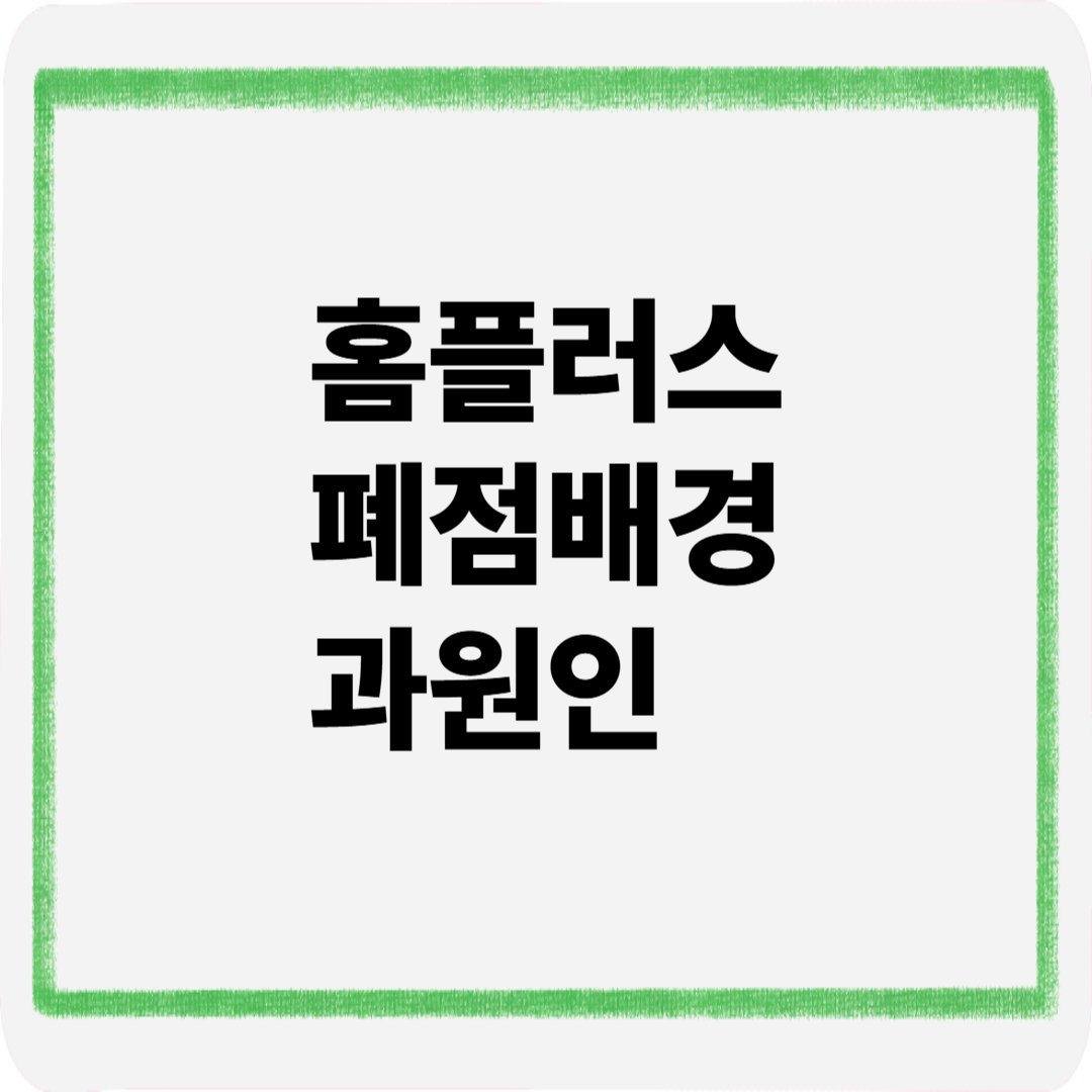 홈플러스폐점배경과원인