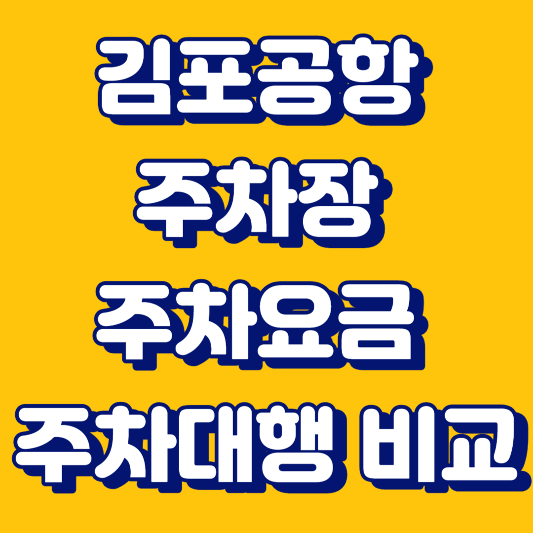 김포공항 주차장 주차요금 주차대행 비교