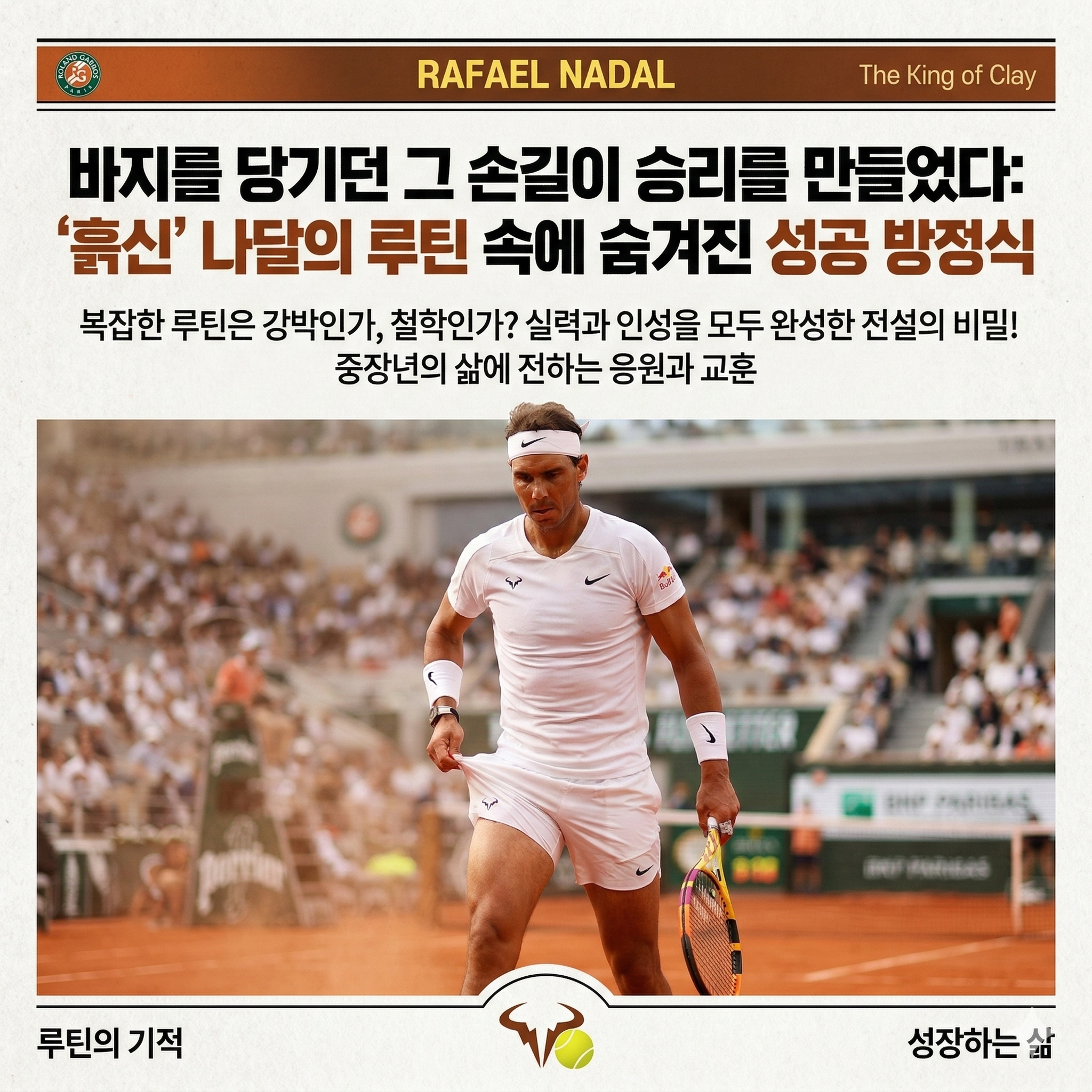 "강박인가 철학인가? 은퇴한 '흙신' 나달의 19가지 루틴 속에 숨겨진 성공 방정식"