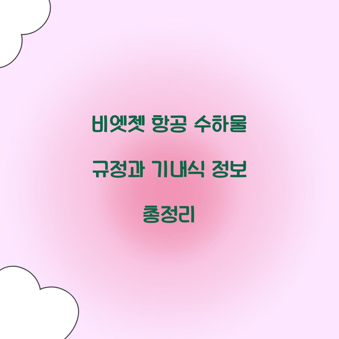 비엣젯 항공 수하물 규정