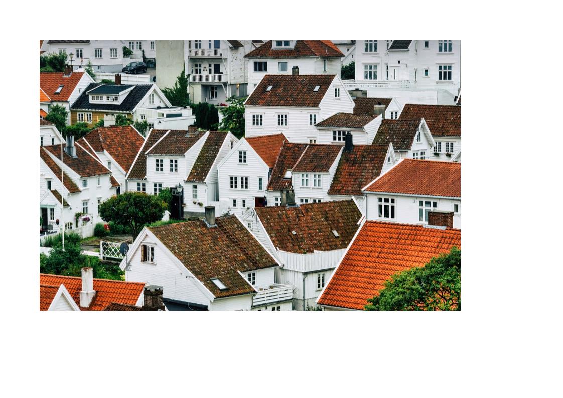 지붕색깔이 다양한 주택 사진