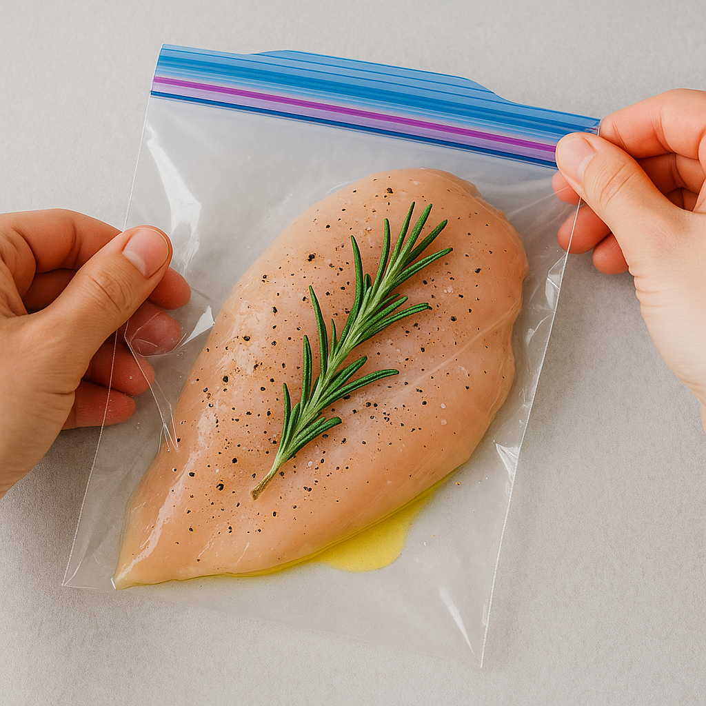 💧 2. 지퍼백에 넣고 공기 빼기