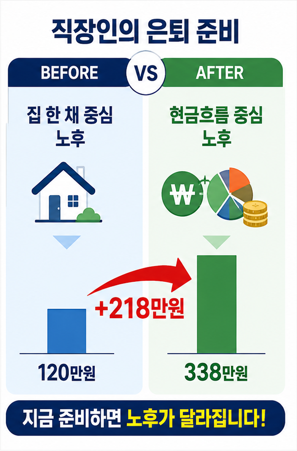 부동산 없이 노후 준비 Before After 비교