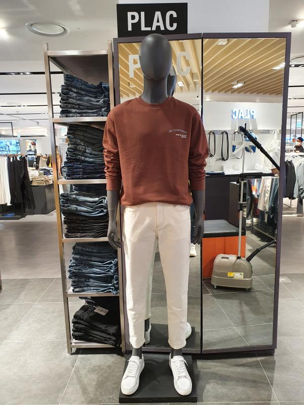 플랙진 남성 크롭 테이퍼드 크림진 PJTZ5MLT015