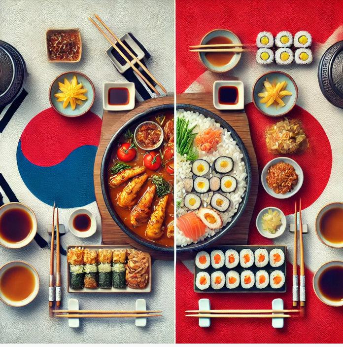 식습관 한국, 일본 관련 사진