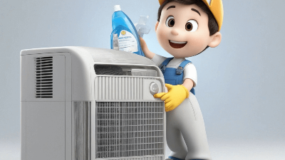 에어컨를 청소하는 기사