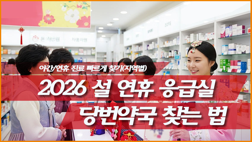 2026 설 연휴 응급실 문 여는 병원 당번약국 찾는 방법 E-Gen 119 129