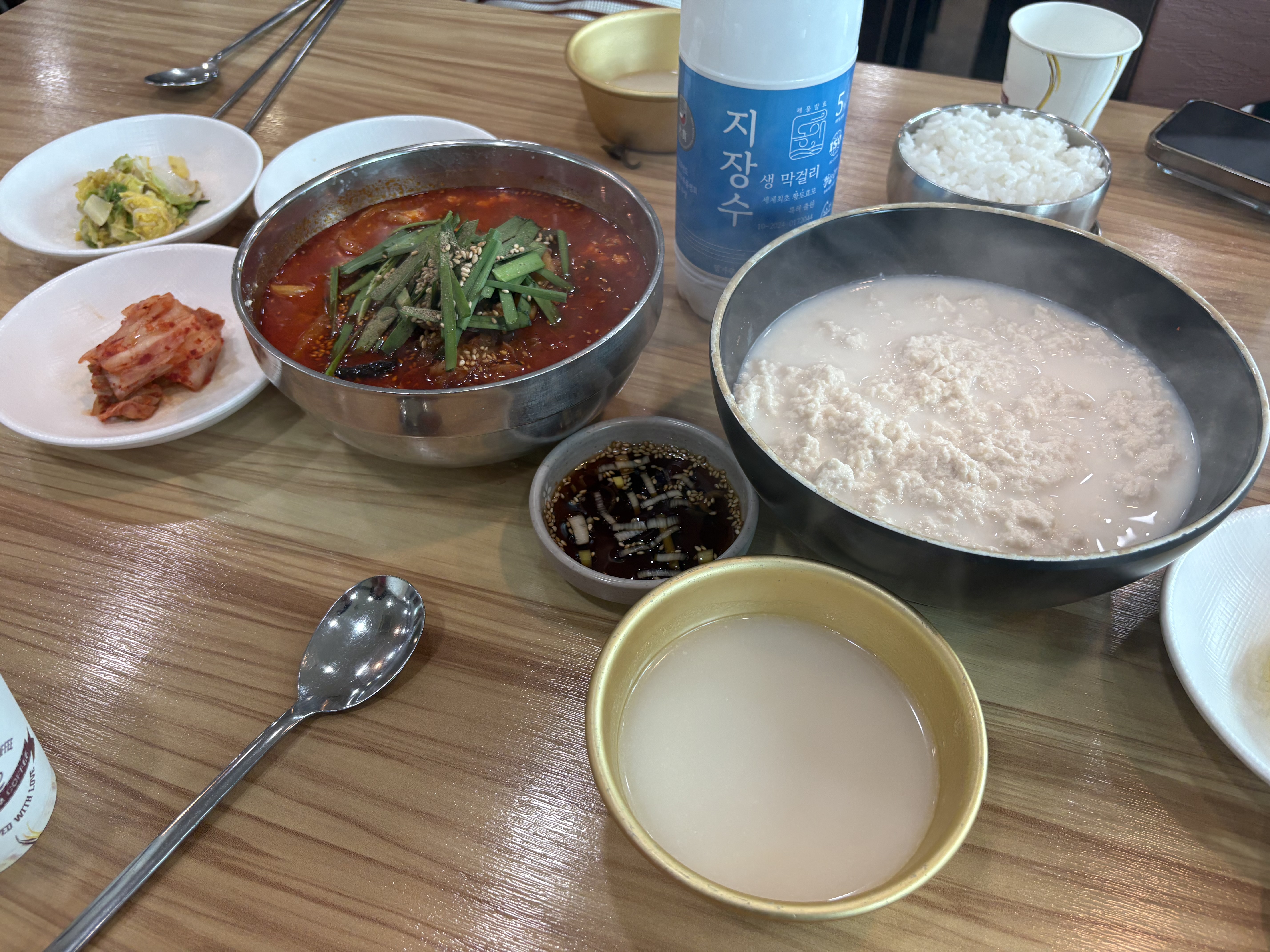 짬뽕순두부, 초당순두부, 막걸리