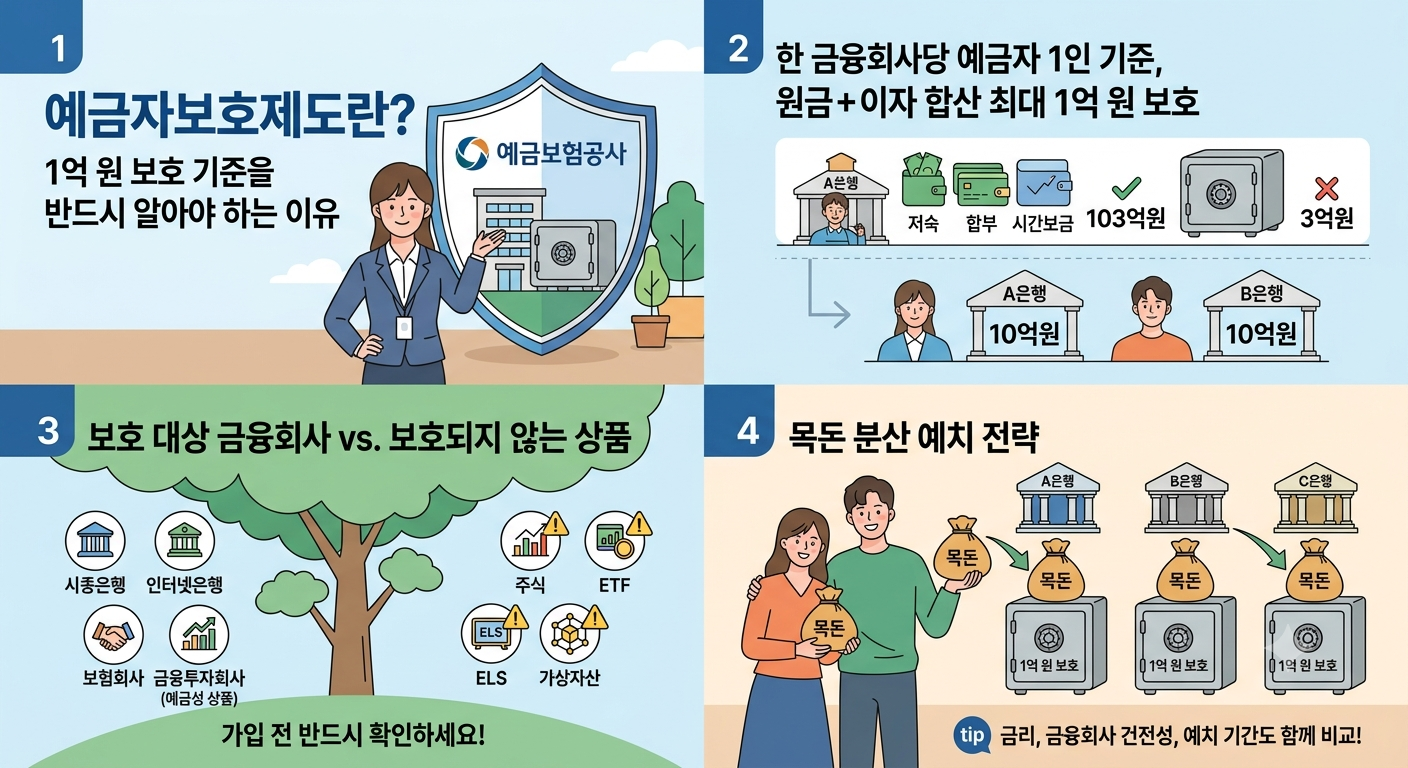 2026 예금자보호제도 완벽 정리! 1억 원 보호 기준부터 여러 은행에 나눠 예치하는 방법까지 총정리