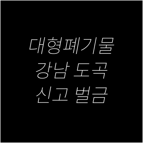 대형폐기물 신고 필수! 강남 도곡동 ..