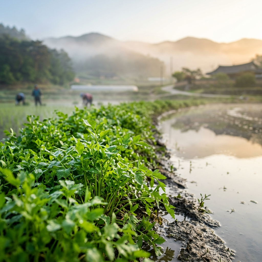 미나리 효능 봄나물 중금속 해독 논두렁
