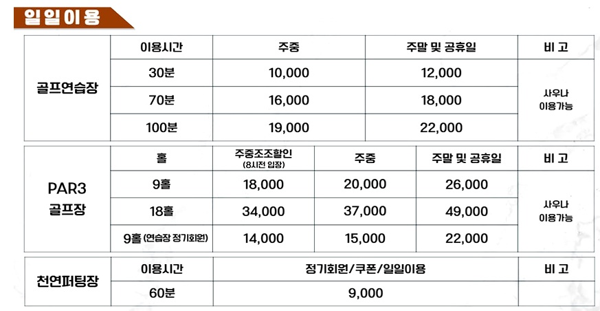용인 기흥 조일프라자 골프클럽 파3 이용 요금표 및 실외타석 패키지 가격 안내 (2026년 기준)