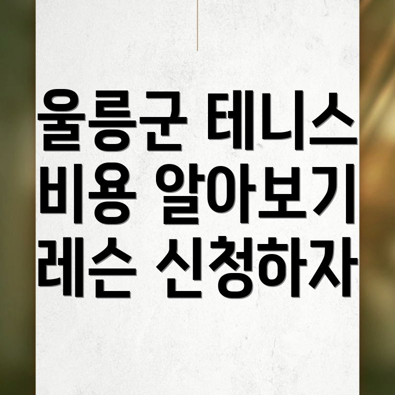울릉군 테니스 레슨
