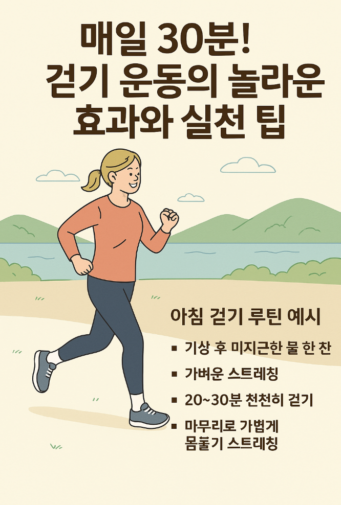 매일 30분! 걷기 운동의 놀라운 효과와 실천 팁