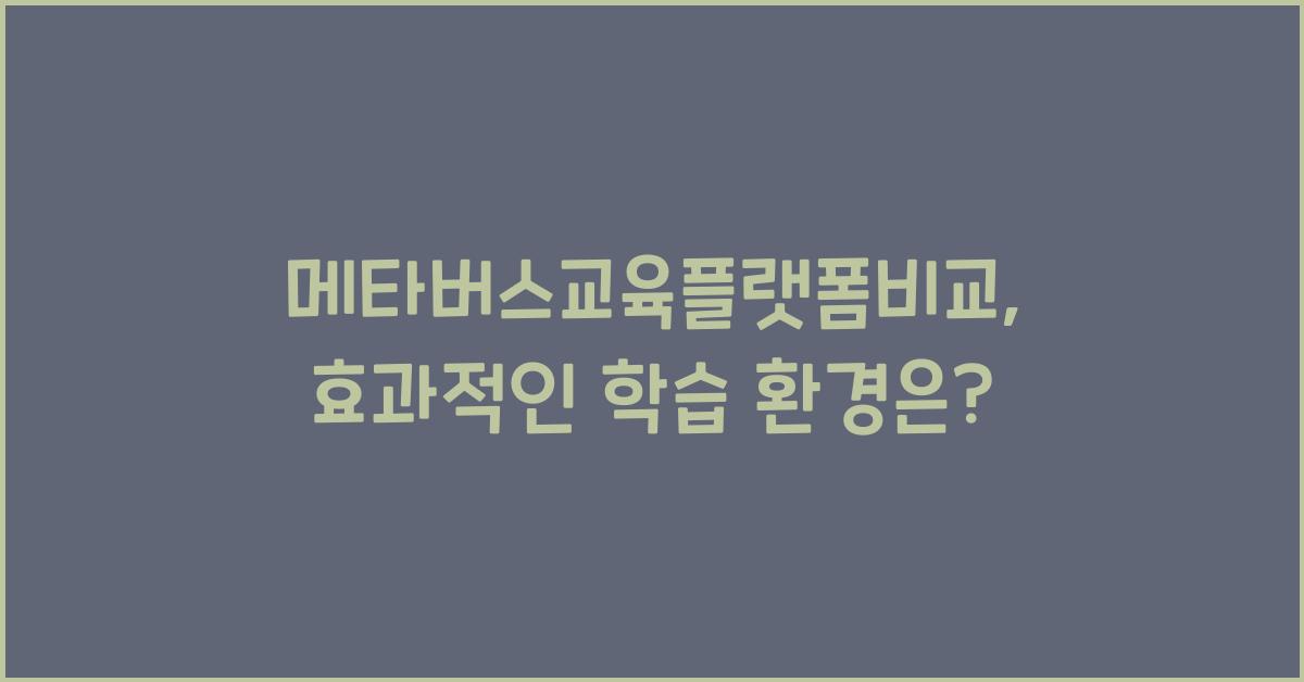메타버스교육플랫폼비교
