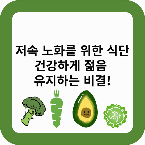 저속노화를 위한 최적의 식단: 건강하게 젊음을 유지하는 비결