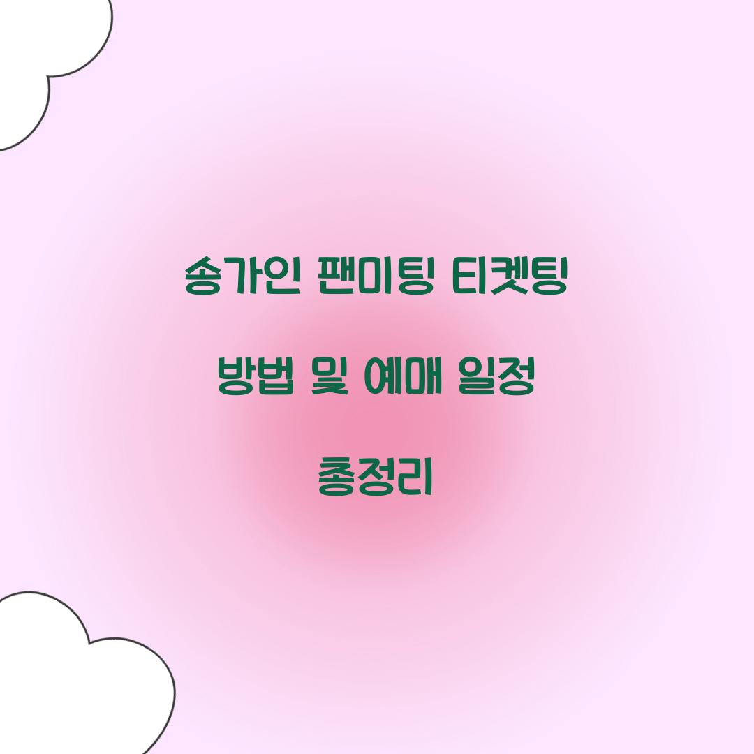 송가인 팬미팅 티켓팅