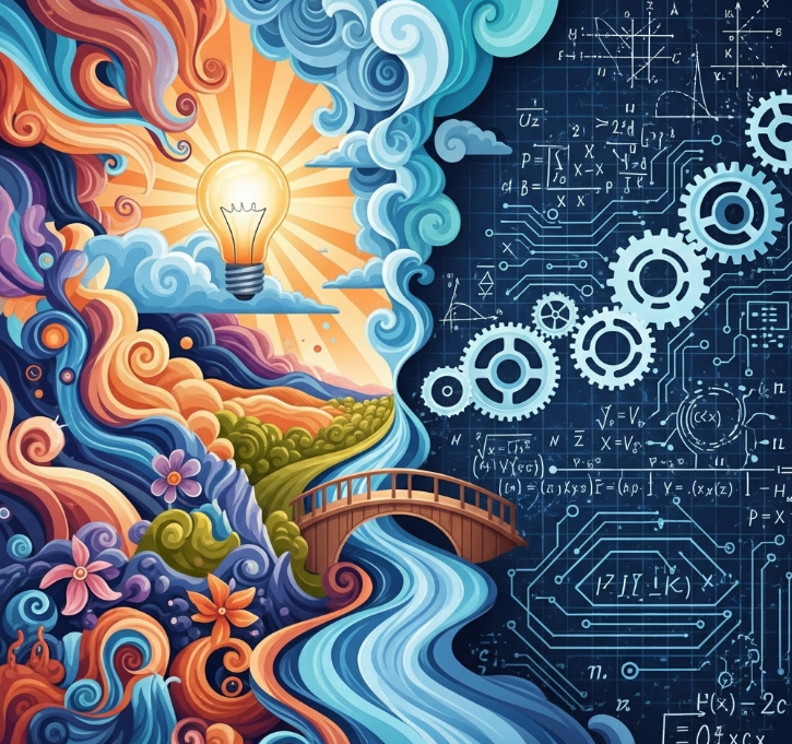 직관적 사고 &mdash; 비유, 상상력, 감각을 통한 사고
분석적 사고 &mdash; 수식, 추론, 논리를 통한 사고