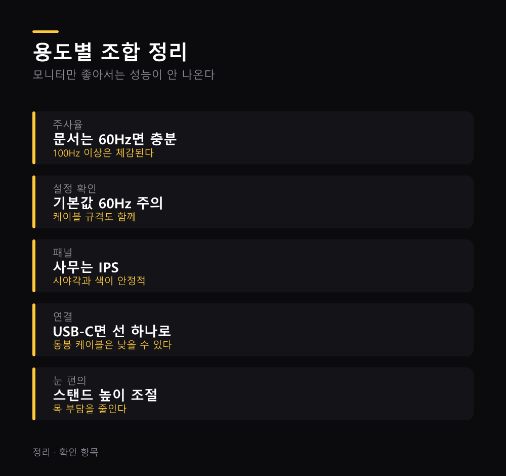 용도별 조합 정리