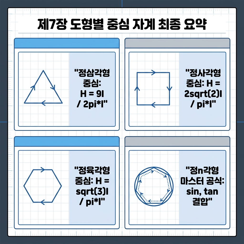 제7장 정n각형 중심 자계의 세기
정삼각형, 정사각형, 정육각형 중심 자계와 내접 정n각형 마스터 공식