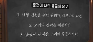 몽골의 요구 조건