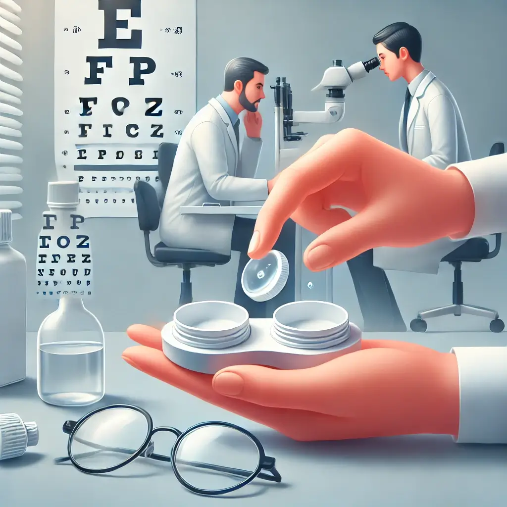 렌즈관리및-정기건강검진을-하는-모습