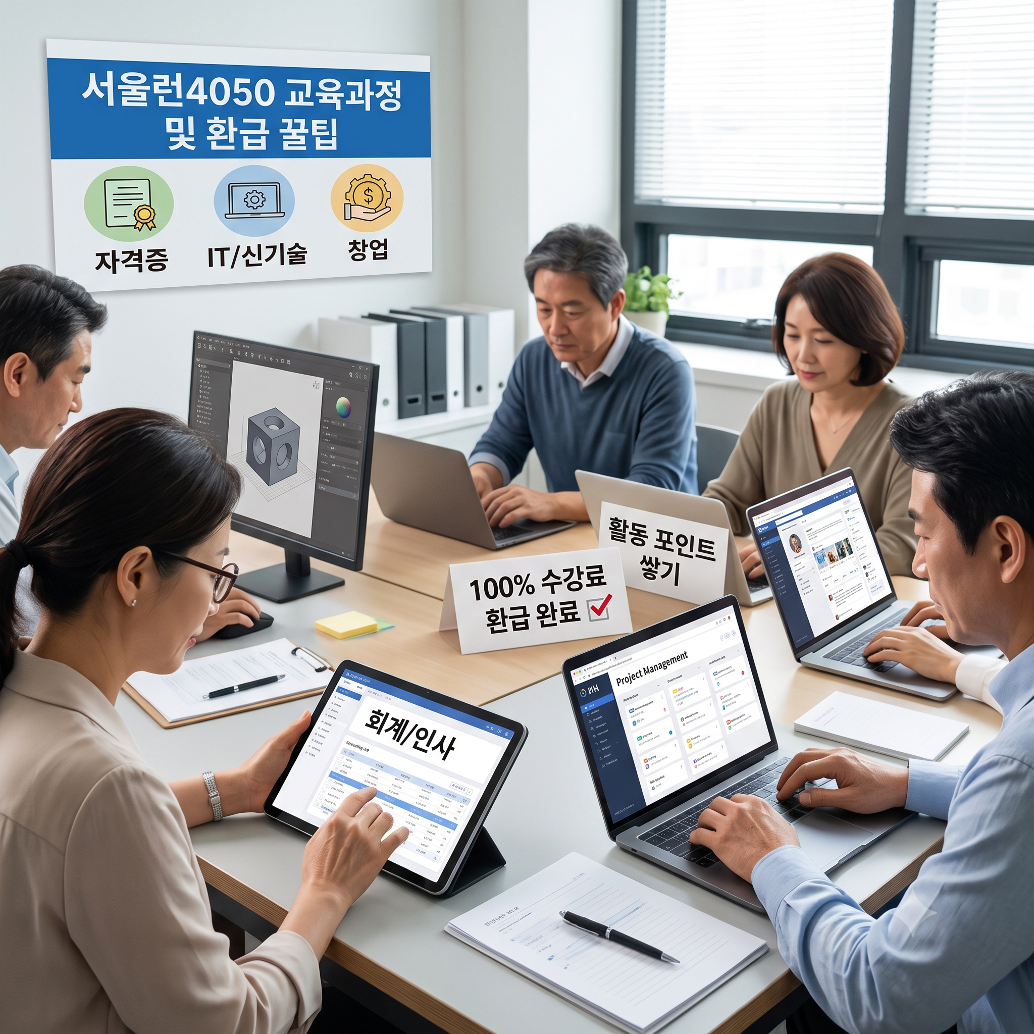 중장년 재취업의 디딤돌, '서울런4050' 활용꿀팁 핵심정리 (대상, 교육과정, 신청방법 등)
