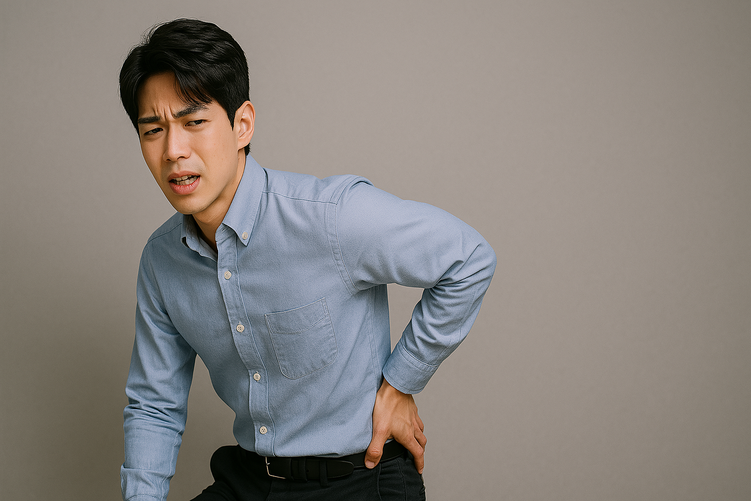 허리가 아픈 남성