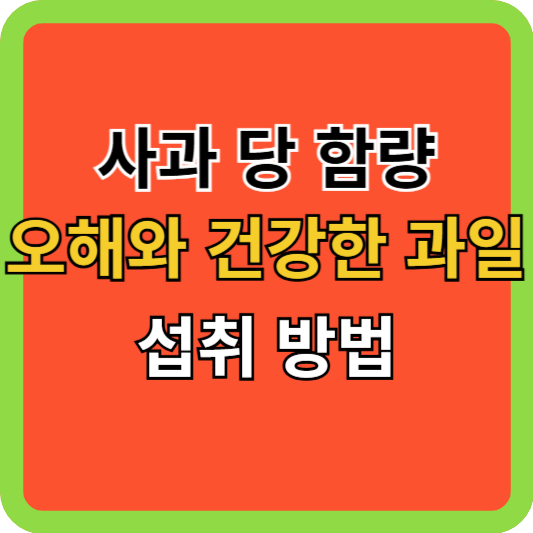 사과 당 함량 오해와 건강한 과일 섭취 방법