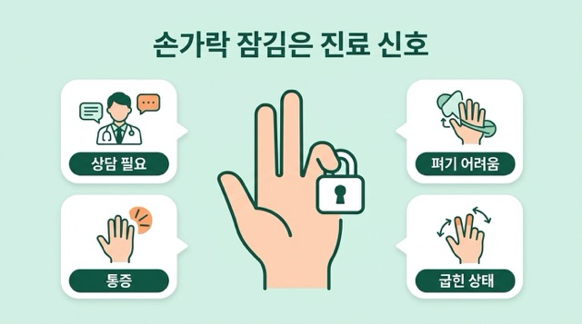 손가락 잠김 병원 신호