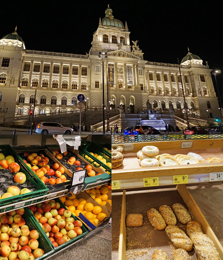 프라하 국립 박물관과 뮤제움역 지하 마트