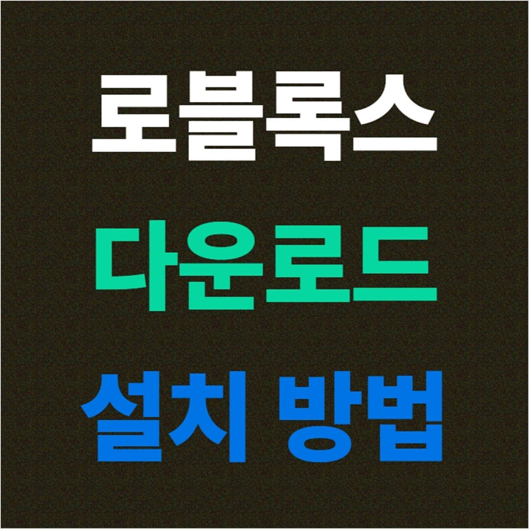 로블록스 다운로드 설치 방법