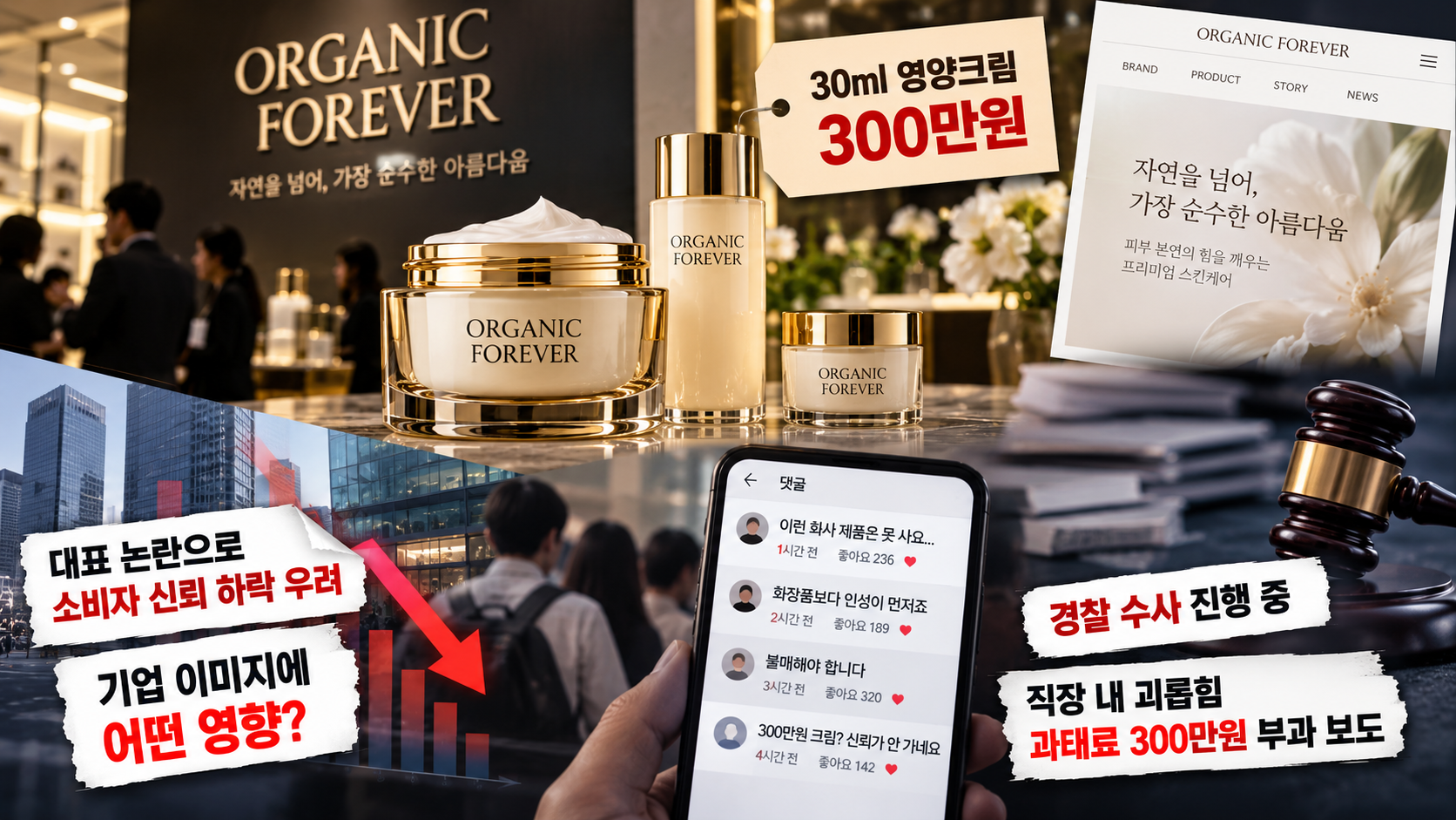 오가닉포에버 박평순 대표 폭행 의혹과 직장 내 괴롭힘 과태료 보도, 300만원 화장품 및 기업 신뢰 논란