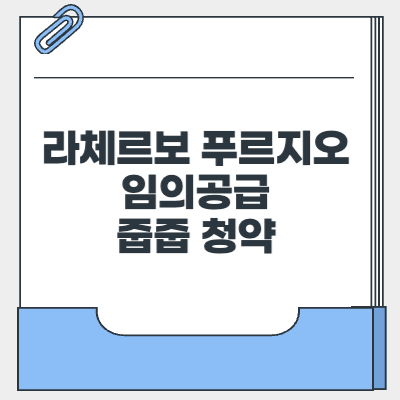 라체르보 푸르지오 써밋 임의공급